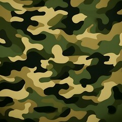 
Green camouflage pattern, army uniform texture, military design, hunting background