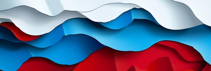 Aufkleber - Abstract Patriotic Waves in Red, White, and Blue
