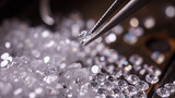 Pinzette hält Diamant - Tweezers hold diamond