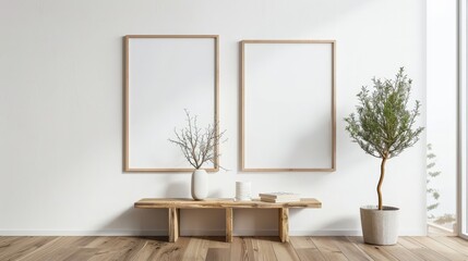 Wall Mural - frames for editing white and blanko mockups 