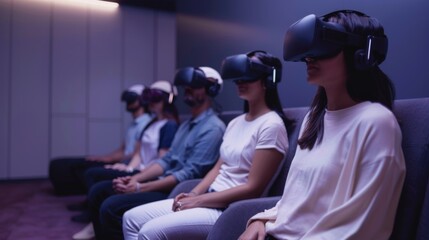 Poster - Group of People With Virtual Headsets in Room