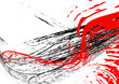 Strokes of black and red paint on a white background. Graffiti element. Design template for the design of banners, posters, booklets, covers, magazines. EPS 10