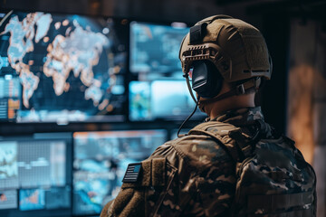 military surveillance officer conducting electronic surveillance, emphasizing the multifaceted nature of modern surveillance techniques.