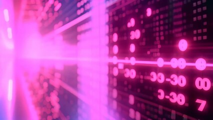 Poster - a close-up photograph of a computer screen displaying an abundance of numbers and numerical data, cy