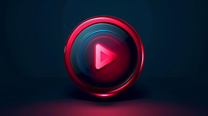 watch now button in glossy red color web interface calltoaction icon vector illustration