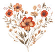 PNG  Tiny flowers and heart pattern drawing plant. AI generated Image by rawpixel.
