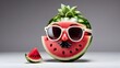 sunglasses-wearing watermelon fruit figure.