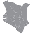 Outline of the map of Kenya with regions