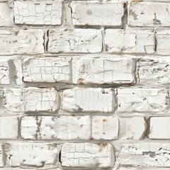 Wall Mural - Detailed close up of a white brick wall, ideal for backgrounds or textures