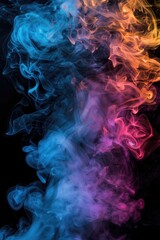 Poster - Close up of colored smoke on black background. Ideal for abstract backgrounds