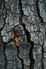 Aufkleber - Detailed close-up of a piece of wood with a hole. Suitable for backgrounds and textures
