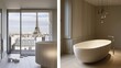 light wood bathroom design in penthouse