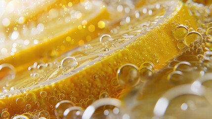 Poster - Close up of a vibrant slice of lemon, perfect for food and beverage concepts