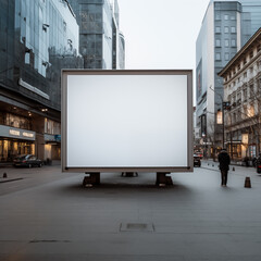 blank billboard with copy space on street of city 