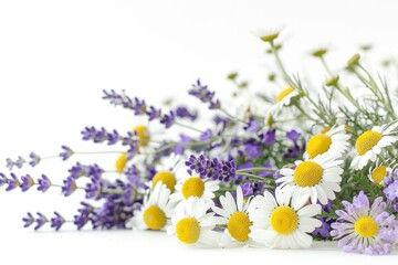 Poster - Beautiful bunch of flowers on a clean white surface, suitable for various uses