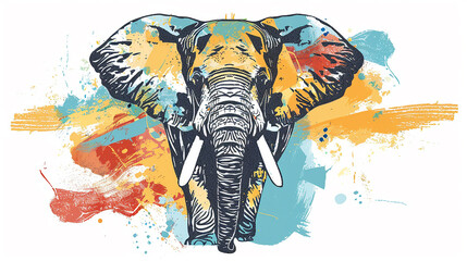 Poster - elefante  estilo estampa