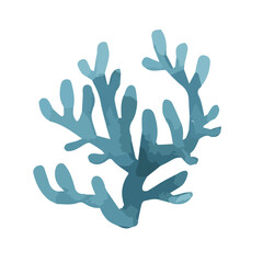 Wall Mural - Blue algae in watercolor. Hand drawn botanical vector illustration.