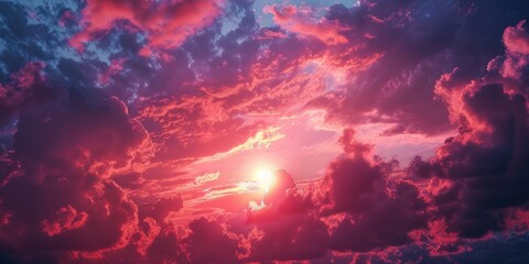 Aufkleber - Sun setting behind clouds, suitable for various projects