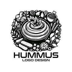 Wall Mural - Hummus Vector Logo Design