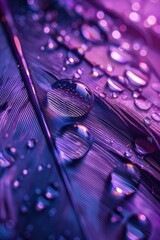 Poster - Close up of water droplets on a feather, perfect for nature themes