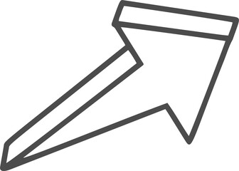 Poster - Hand drawn doodle arrow. Pencil line sketch. Curve design element. Outline sign of cursor. Graphic vintage mark and bold silhouette