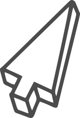 Poster - Hand drawn doodle arrow. Pencil line sketch. Curve design element. Outline sign of cursor. Graphic vintage mark and bold silhouette