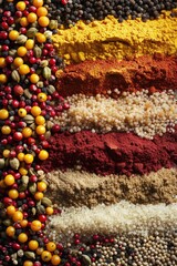 Aufkleber - Close up shot of various spices, perfect for culinary designs