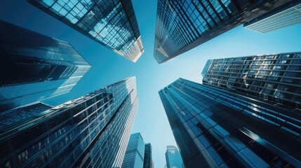 Poster - A group of tall buildings in a city, perfect for urban concepts