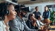 © Prostock-studio - Man Experiencing Virtual Reality in Modern Office Setting
