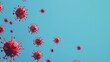 A striking image featuring a red virus against a blue background, evoking themes of contagion and contrast