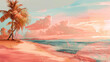 A vibrant printed image of a dreamy beach scene on high-quality paper