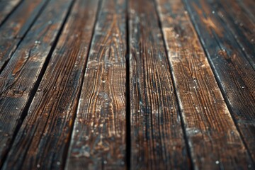 Poster - Close-up of a wooden floor with peeling paint. Perfect for background textures