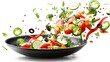 A variety of colorful vegetables in a black bowl. Perfect for healthy eating concept