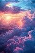 Beautiful sunset scene with clouds in the sky. Ideal for nature and weather-related projects