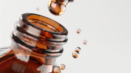 Poster - Detailed view of a liquid bottle. Suitable for product advertisement.