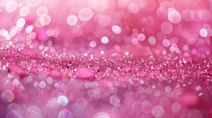 Poster - Close up of a vibrant pink glitter background, perfect for adding a touch of sparkle to designs