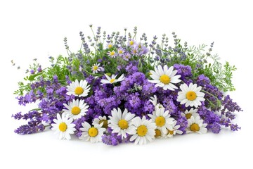 Poster - Beautiful bunch of flowers on a clean white background, perfect for a variety of design projects