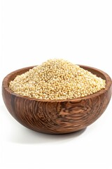 Poster - A wooden bowl filled with sesame seeds. Perfect for food and cooking concepts