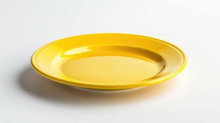 Aufkleber - A yellow bowl on a white table, suitable for kitchen or home decor concepts