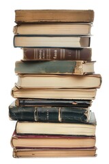 Poster - A stack of books sitting on top of each other. Perfect for educational or reading-related designs