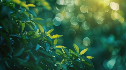 Poster - Close up of green leaves, suitable for nature concepts