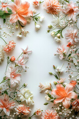 Wall Mural - White Background Floral Art Border