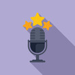 Best star rating microphone icon flat vector. Speech tool. Modern tech