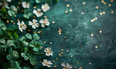 shamrocks on a green background celebrate st. patrick's day