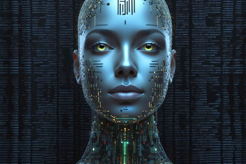 Intelligence artificielle, AI, IA, android, robot, ordinateur intelligent, Processus d'apprentissage automatique, Concept des technologies informatiques modernes, circuit intelligent