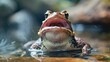 Male Toad Singing in Aquatic Environment