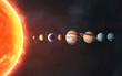 3D illustration of Solar system. High quality digital space art in 5K - realistic visualization