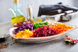 grated vegetables: carrot, beetroot, cabbage and other vegetables