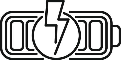 Poster - fast recharging battery icon outline vector. mobile energy. voltage load