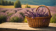Beautiful lavender flowers in a basket in Japan springtime